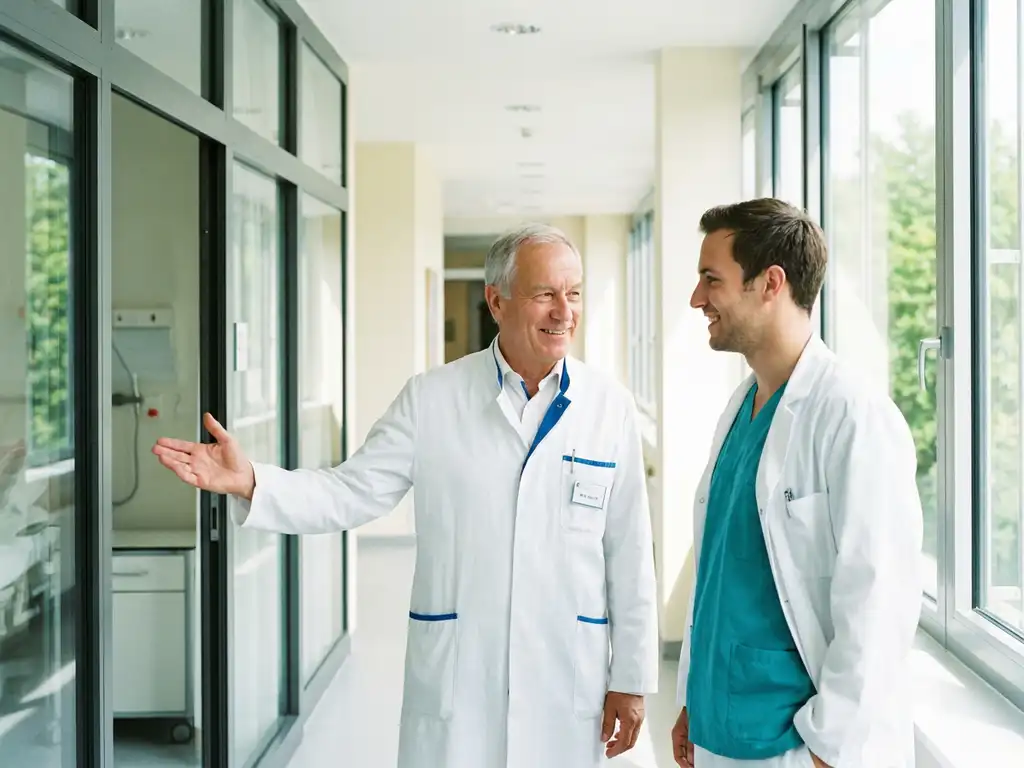 arzt-willkommen-krankenhaus-korridor-mentor.jpg Beitrag: Wie können Krankenhäuser ein strukturiertes Onboarding aufbauen, das neue Ärzte wirklich hält?
